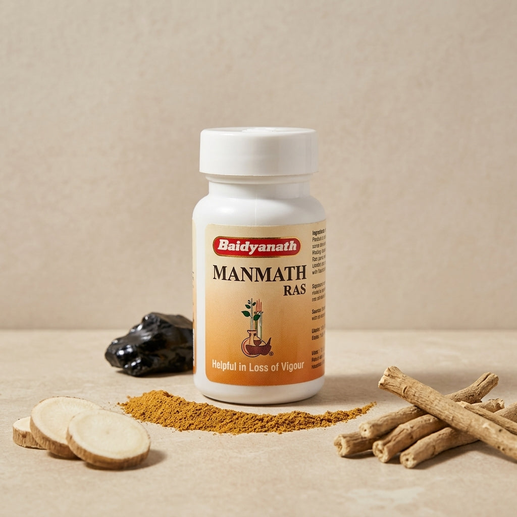 Baidyanath Manmath Ras 40 Tablets for Male Vitality Stamina Strength and Reproductive Health