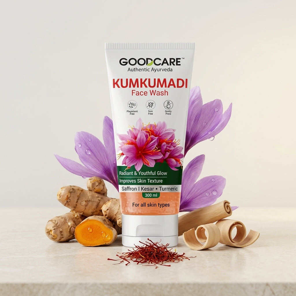 GoodCare Kumkumadi Face Wash 100ml with Saffron and Turmeric for Skin Brightening and Pigmentation