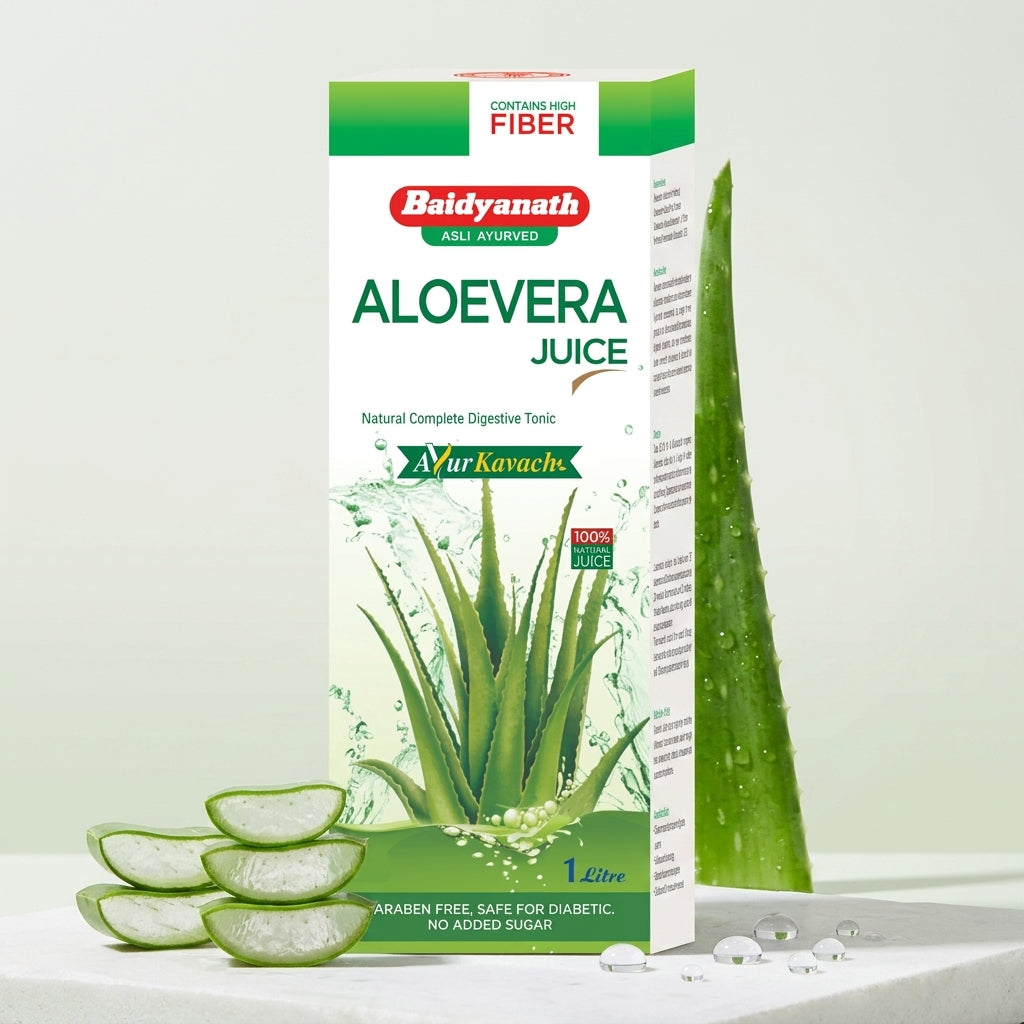 Baidyanath Aloe Vera Juice 1L Ayurvedic Digestive Health and Detox Juice