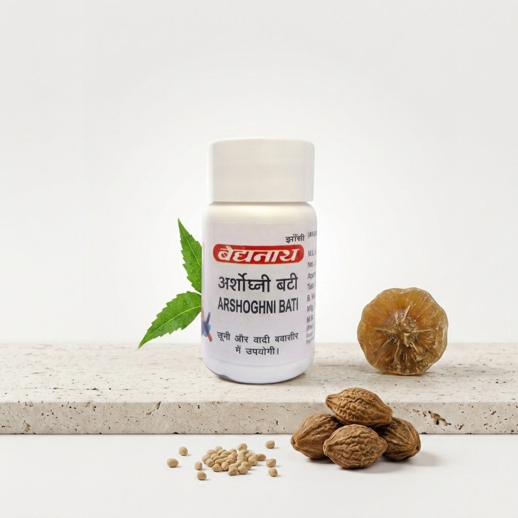 Baidyanath Arshoghni Bati Ayurvedic Medicine for Piles Hemorrhoids and Constipation Relief