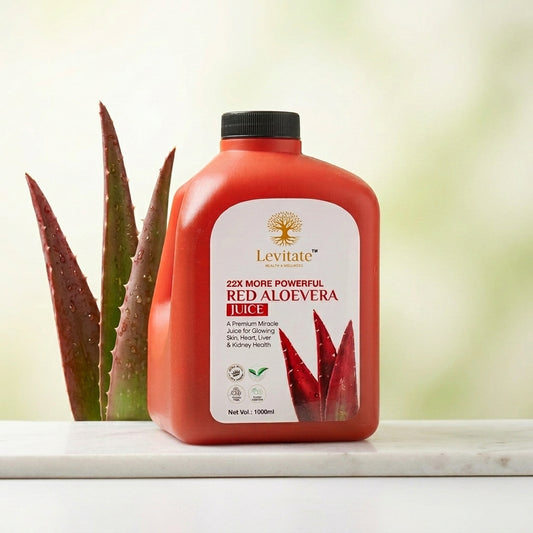 Levitate Red Aloe Vera Juice 1000ml for Skin Liver Kidney and Heart Health