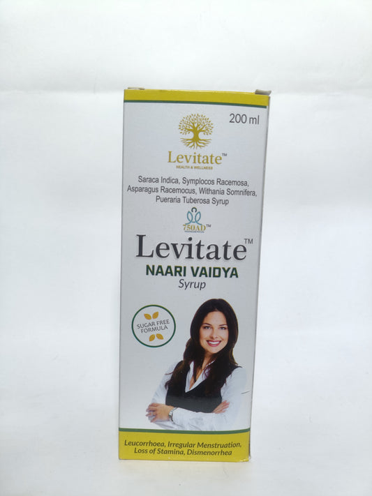 Levitate Naari Vaidya Syrup | Leucorrhoea, Irregular Menstruation, Loss of Satmina, Dismenorrhea | Sugar Free Formula