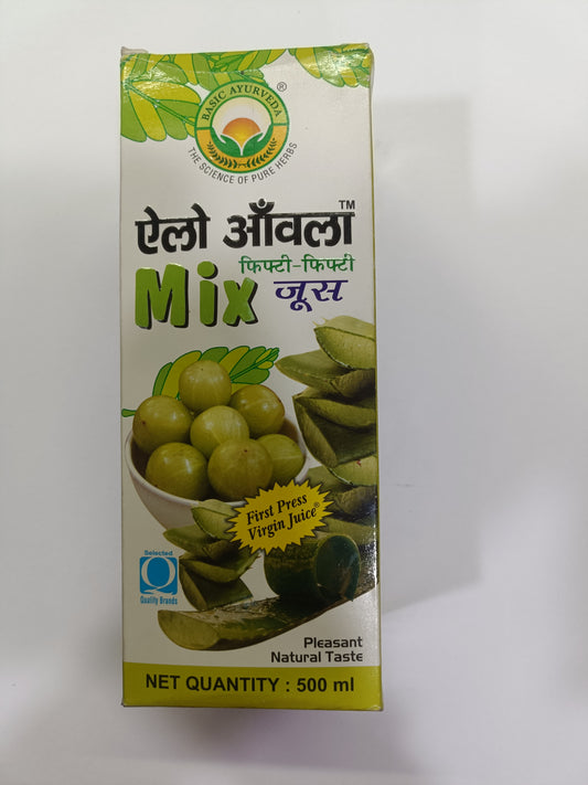 Basic Ayurveda Aloe Amla 50-50 Mix Juice 500ml